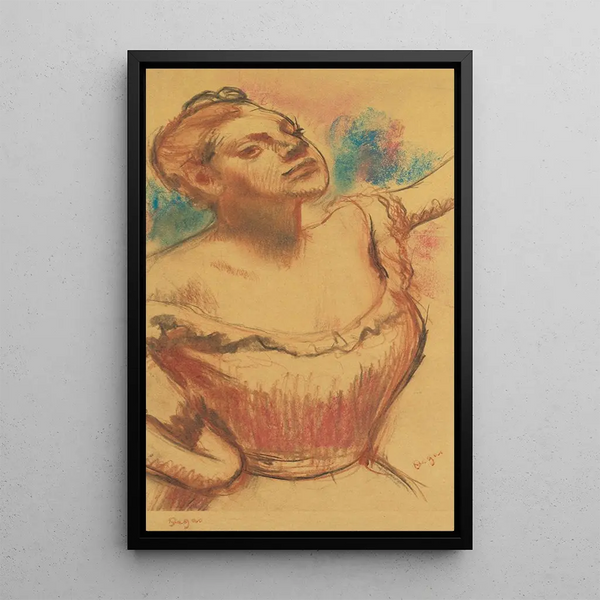 Buste de danseuse au corsage rouge - Edgar Degas — gerahmtes Bild an der Wand