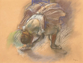 Tänzerin, die ihren Schuh richtet - Edgar Degas — Ansicht des Kunstwerks