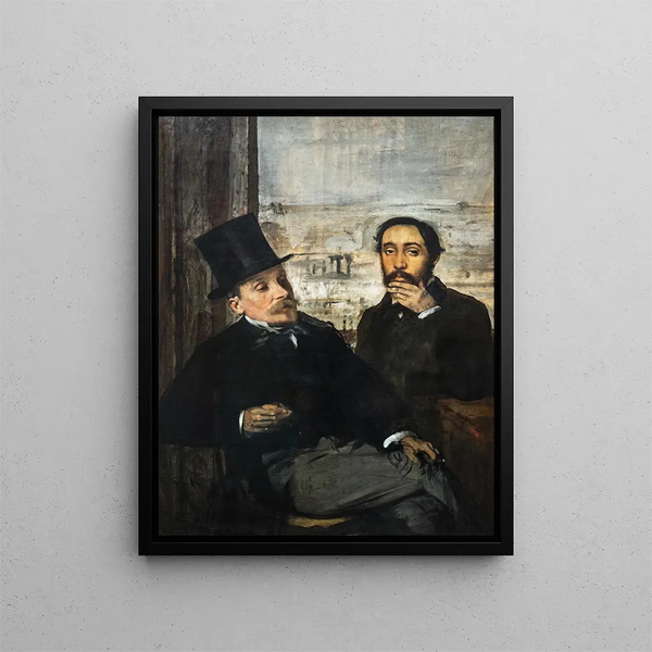 Degas und Évariste de Valernes - Edgar Degas — gerahmtes Bild an der Wand