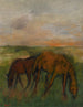 Zwei Pferde beim Weidegang - Edgar Degas — Ansicht des Kunstwerks