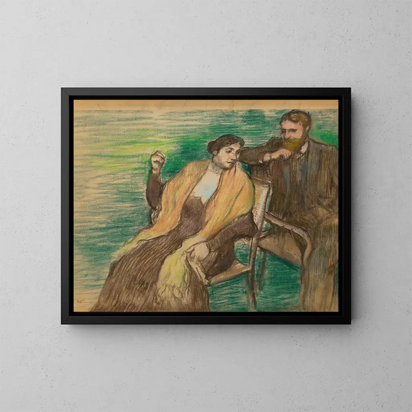 Skizze für ein Porträt von M. und Mme Louis Rouart - Edgar Degas — gerahmtes Bild an der Wand