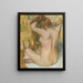 Frau nackt von hinten beim Frisieren, Frau beim Schminken - Edgar Degas — gerahmtes Bild an der Wand