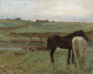von Pferden auf einer Wiese - Edgar Degas — Ansicht des Kunstwerks