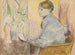 Madame Henri Rouart in einem Sessel vor einem kleinen Tisch mit einer Tanagra-Statue - Edgar Degas — Ansicht des Kunstwerks
