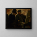 Paul Lafond und Alphonse Cherfils, die ein Gemälde untersuchen - Edgar Degas — gerahmtes Bild an der Wand