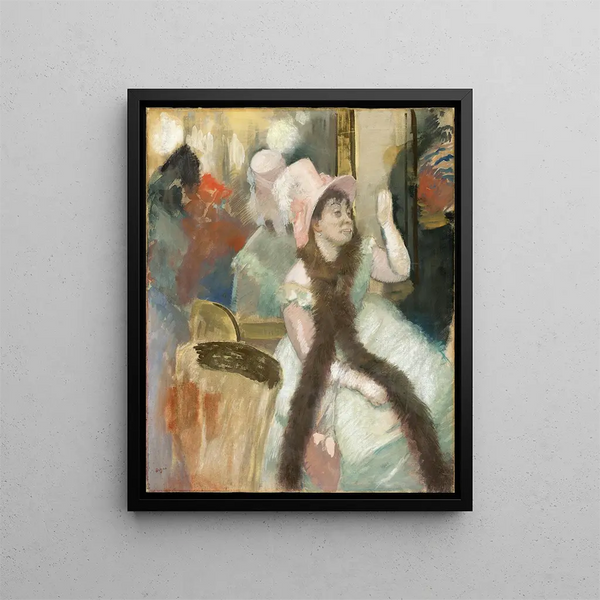 Portrait nach einem Maskenball Portrait von Madame Dietz-Monnin - Edgar Degas — gerahmtes Bild an der Wand