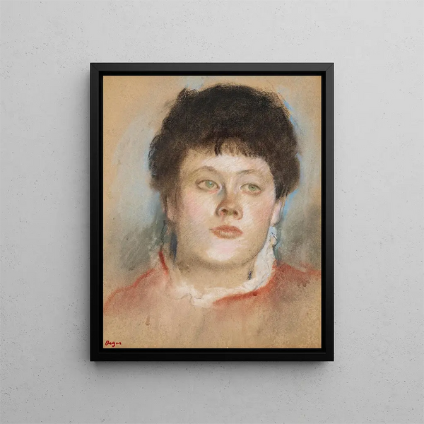 Portrait einer Frau - Edgar Degas — gerahmtes Bild an der Wand