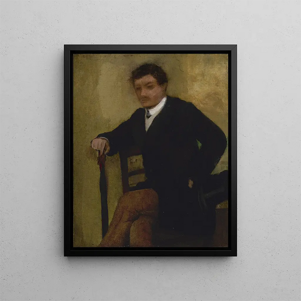 Portrait eines sitzenden Mannes - Edgar Degas — gerahmtes Bild an der Wand