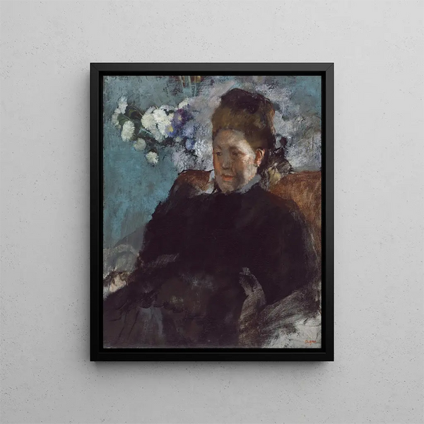 Portrait einer Frau - Edgar Degas — gerahmtes Bild an der Wand