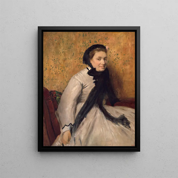 Portrait einer Frau in Grau - Edgar Degas — gerahmtes Bild an der Wand