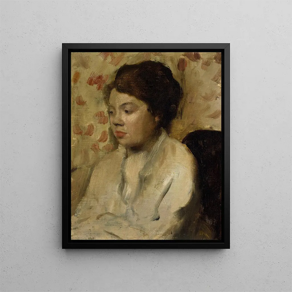 Portrait einer jungen Frau - Edgar Degas — gerahmtes Bild an der Wand