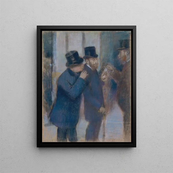 Portraits à la Bourse (Conflit de cas) - Edgar Degas — gerahmtes Bild an der Wand