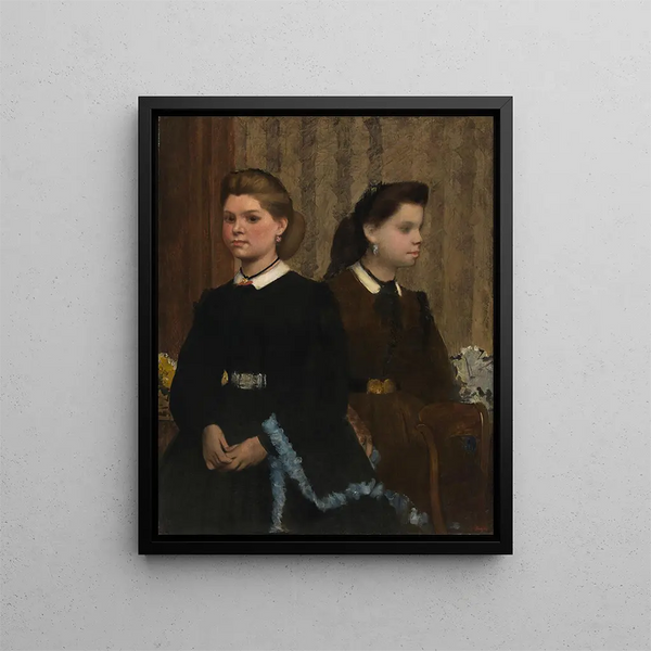Die Schwestern Bellelli Giovanna und Giuliana Bellelli - Edgar Degas — gerahmtes Bild an der Wand
