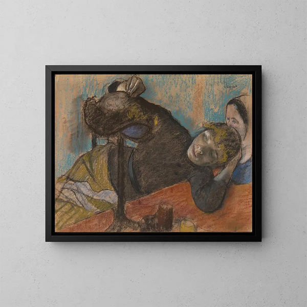 Die Modistin - Edgar Degas — gerahmtes Bild an der Wand