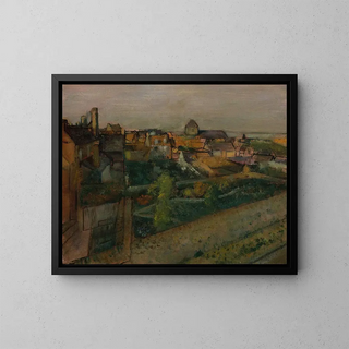 Ansicht von Saint-Valery-sur-Somme - Edgar Degas — gerahmtes Bild an der Wand