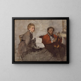 Violonistin und junge Frau - Edgar Degas — gerahmtes Bild an der Wand