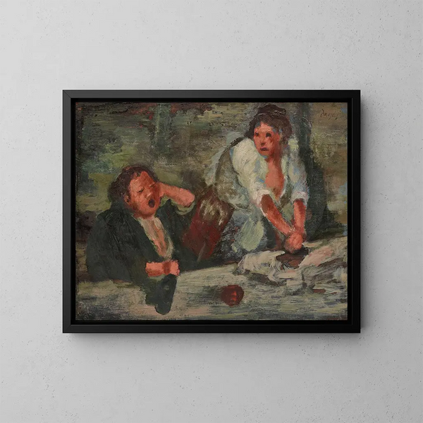 Frauen beim Waschen - Edgar Degas — gerahmtes Bild an der Wand