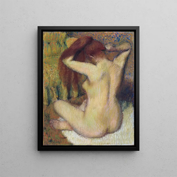 Frau beim Haarewaschen - Edgar Degas — gerahmtes Bild an der Wand
