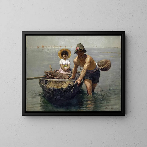 In den Lagunen von Venedig - Edmond Jean de Pury — gerahmtes Bild an der Wand