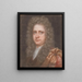 Junger Mann mit vollem Gesicht und langer lockiger Perücke - Edmund Ashfield — gerahmtes Bild an der Wand