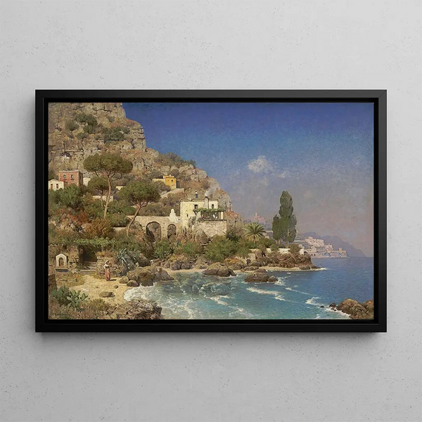 Vue de la côte amalfitaine - Edmund Berninger — gerahmtes Bild an der Wand