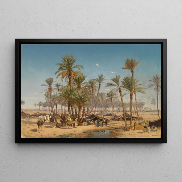 L'Oasis de Biskra - Edmund Berninger — gerahmtes Bild an der Wand