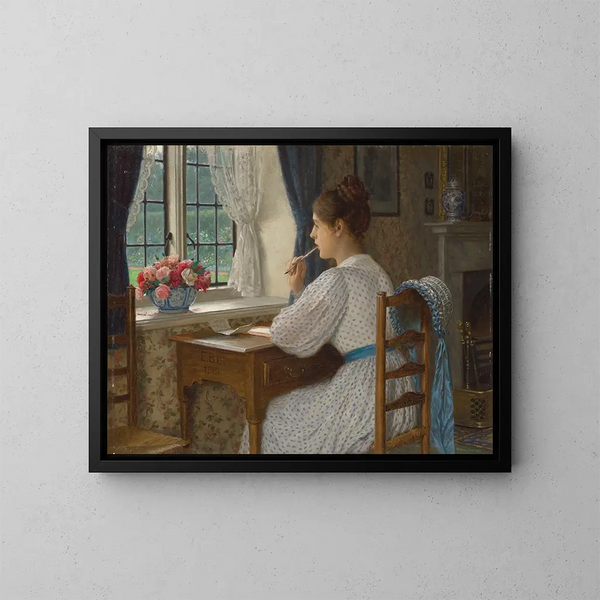Gedankenwanderungen - Edmund Blair Leighton — gerahmtes Bild an der Wand