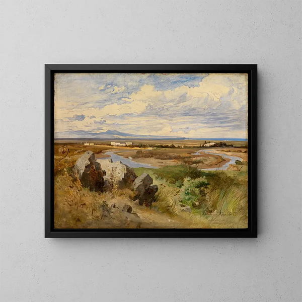 Ansicht des Campo d'Annibale in Cannes - Edmund Kanoldt — gerahmtes Bild an der Wand