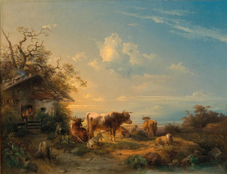 Kühe auf einer Wiese - Edmund Mahlknecht — Ansicht des Kunstwerks