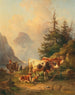 Troupeau d'animaux avec bergère au bord du lac - Edmund Mahlknecht — Ansicht des Kunstwerks