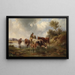 Kuh mit Hirten am Bach - Edmund Mahlknecht — gerahmtes Bild an der Wand