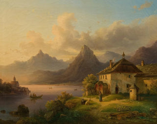 Landschaft mit Bergsee - Edmund Mahlknecht — Ansicht des Kunstwerks