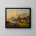 Landschaft mit Bergsee - Edmund Mahlknecht — gerahmtes Bild an der Wand