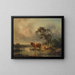 Rastende Khe am Weiher 1854 - Edmund Mahlknecht — gerahmtes Bild an der Wand