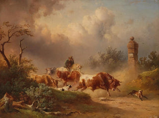 Rückkehr nach Hause mit einem herannahenden Sturm - Edmund Mahlknecht — Ansicht des Kunstwerks