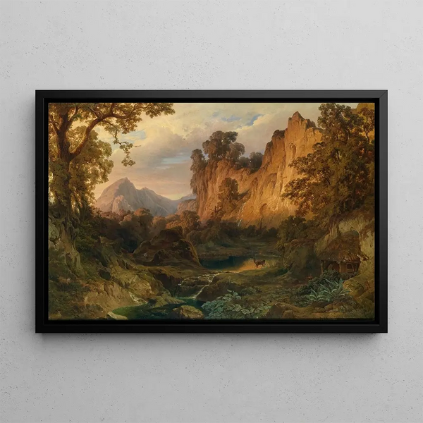 Edmund Von Wrndle - Romantische Landschaft im Abendlicht.webp