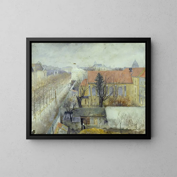 La Maison de refuge du Bon Pasteur vue de la place Denfert-Rochereau - Édouard Zawiski — gerahmtes Bild an der Wand