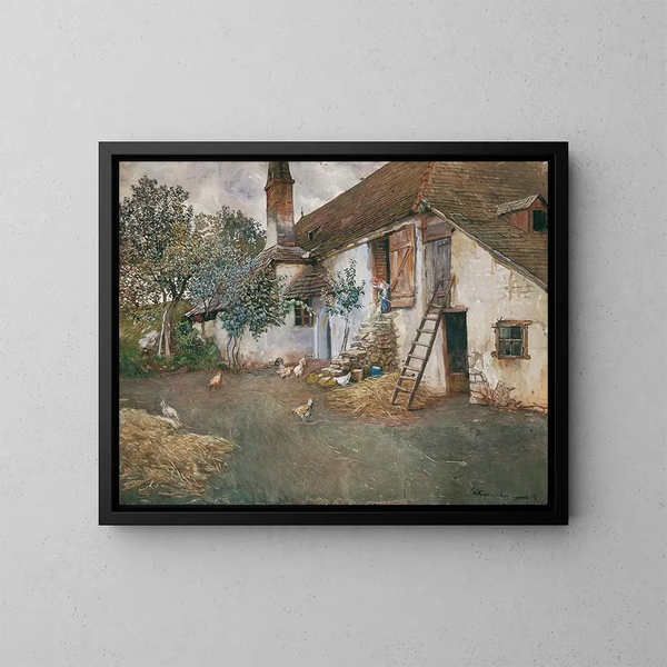 Ferme en Basse-Autriche - Eduard Ameseder — gerahmtes Bild an der Wand