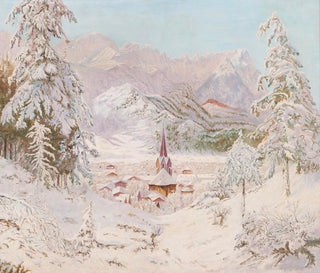 Ansicht auf Garmisch-Partenkirchen - Eduard Kasparides — Ansicht des Kunstwerks