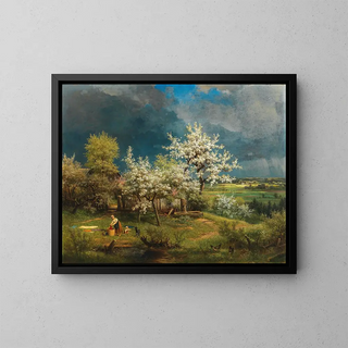 Eduard Leonhardi - A Brewing Storm in Spring.webp