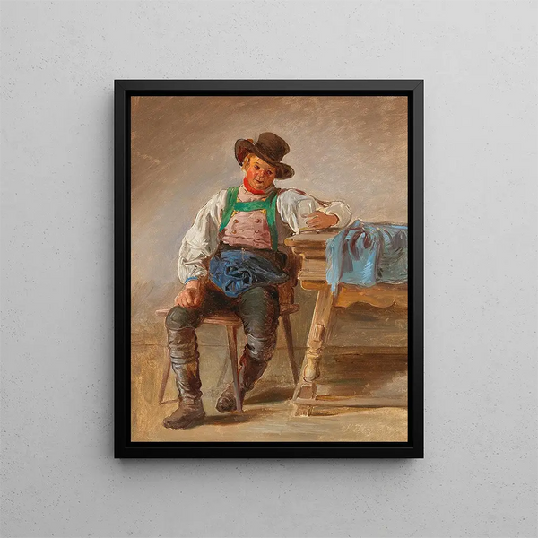 Eine gute Tropfen - Eduard Ritter — gerahmtes Bild an der Wand