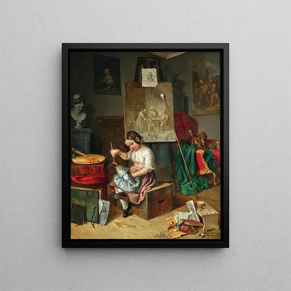 Der junge Künstler im Atelier - Eduard Ritter — gerahmtes Bild an der Wand