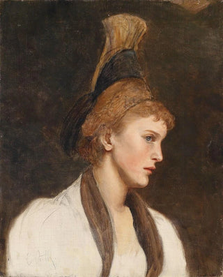 Eduard Veith - Frau im Profil mit Goldhaube.webp