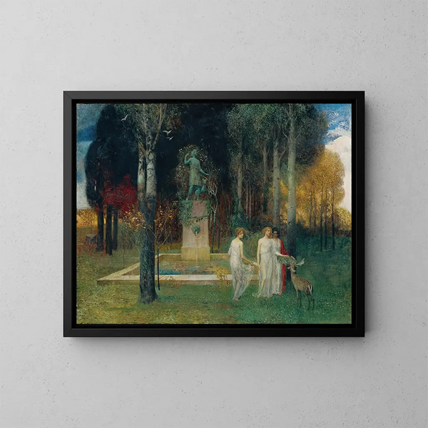 Nymphe am Becken - Eduard Veith — gerahmtes Bild an der Wand