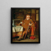 Falstaff mit Schwert, Weinkelch und Glas - Eduard von Grützner — gerahmtes Bild an der Wand