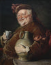 Falstaff am Tisch mit einer Weinkanne und einer Zinn-Tasse - Eduard von Grützner — Ansicht des Kunstwerks