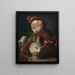 Falstaff am Tisch mit einer Weinkanne und einer Zinn-Tasse - Eduard von Grützner — gerahmtes Bild an der Wand