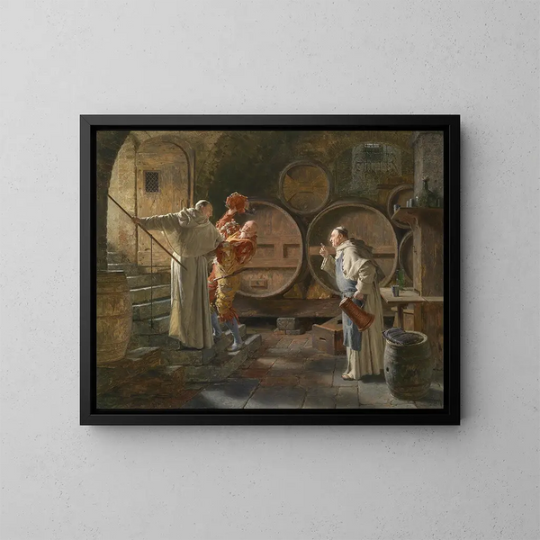 Nach einer anstrengenden Sitzung - Eduard von Grützner — gerahmtes Bild an der Wand