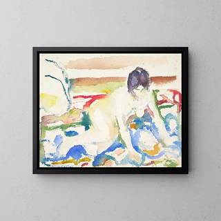 Akt auf dem Teppich der Moschee - Edvard Munch — gerahmtes Bild an der Wand