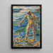Mann beim Baden - Edvard Munch — gerahmtes Bild an der Wand